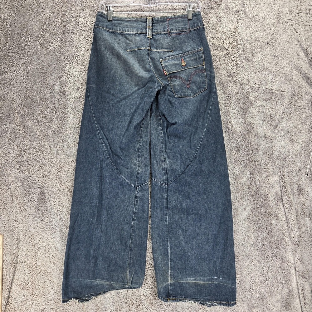 Vintage Levis Engineered Jeans Womens Blue Twisted One Baggy Wide Leg Fits 28x28